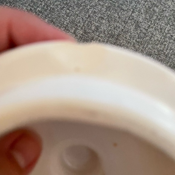 Hand painted in Brazil covered canister. See chips as noted. - Picture 7 of 11